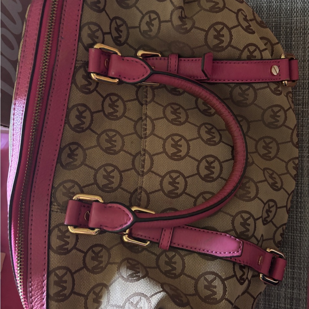 Michael Kors Brown and Pink Women's Bag